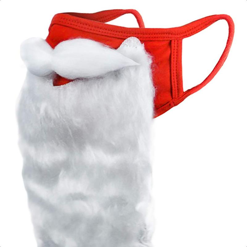 (2 Pack) Face Mask Funny Bearded Holiday Santa Costume for Adults for Christmas 2024 (One size fits all)