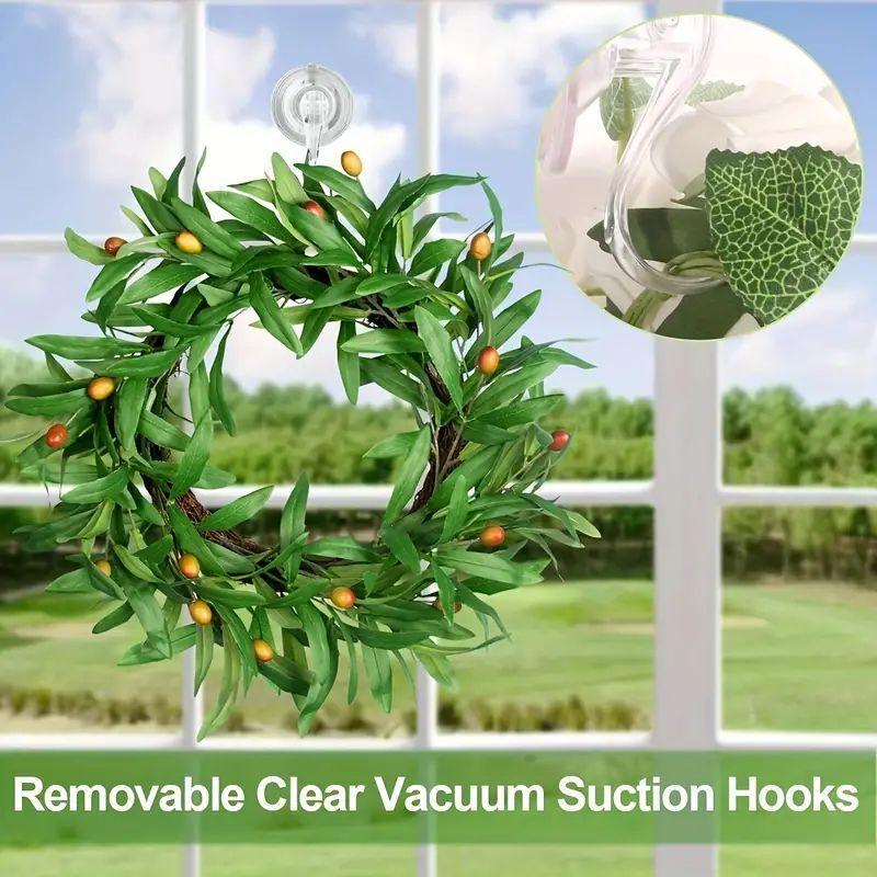 Suction Cup Hook (2pcs), Clear Heavy Duty Vacuum Suction Cup Hooks, Removable Strong Window Glass Door Suction Hangers, Bathroom Shower Wall Hooks For Towel Loofah Utensils Wreath