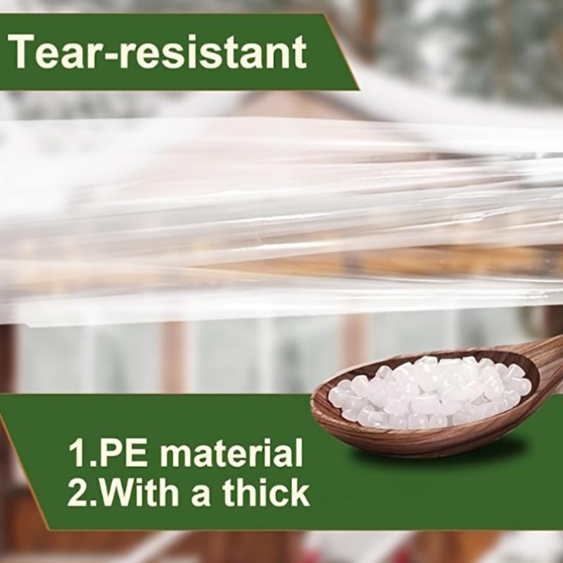 Versatile Heavy-Duty Waterproof Tarp - Transparent, Tear & Snow Resistant Polyethylene Cover for Garden, Balcony, Outdoor Camping - Windproof Protection