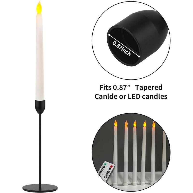 Charming Black Taper Candle Holders - 6PCS Candlestick Holders, Candle Sticks Holder Decor for Pillar Candle, Candlesticks Centerpiece Wedding Table Decor, Fit 3 4