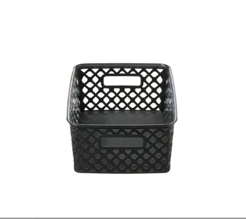 Small Black Decorative Storage Basket for Home Organization