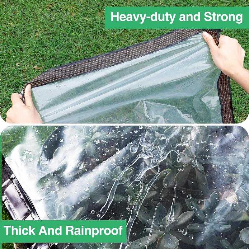 Christmas Clear Waterproof Tarp, 1 Count 3*2.5m Anti-tear Garden Rainproof Transparent Tarpaulin, Windproof & Snowproof Shed Cloth for Garden Patio Yard