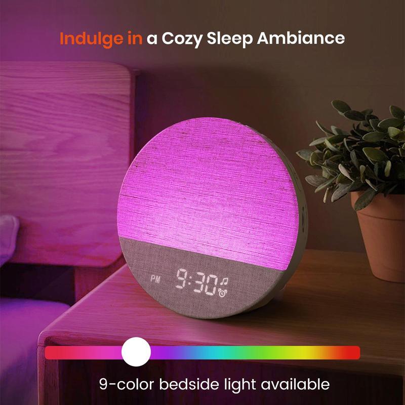 Sunrise Alarm Clock and Sound Machine Nightlight, Christmas Gift, Digital Dimmable Clock for Bedroom, 26 Sleep Sounds, White Noise Machine for Adults, Wake Up Light Alarm Clock Decor christmas 2024 ornament