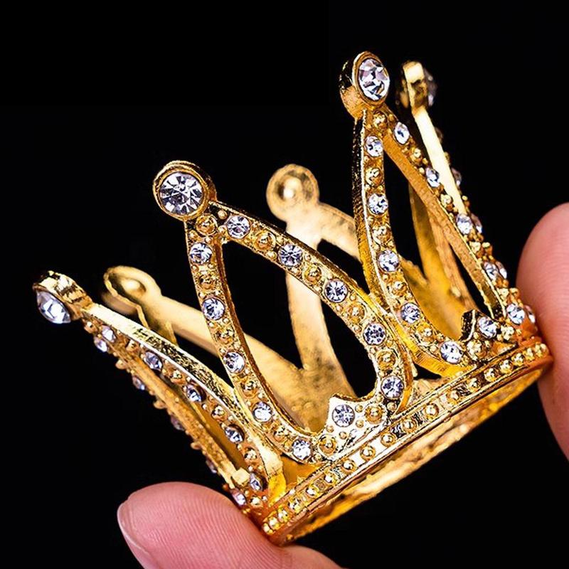 Crown Shaped Cake Topper, 8counts set Rhinestone Crown Birthday Cake Decoration, Summer Party Decoration Supplies