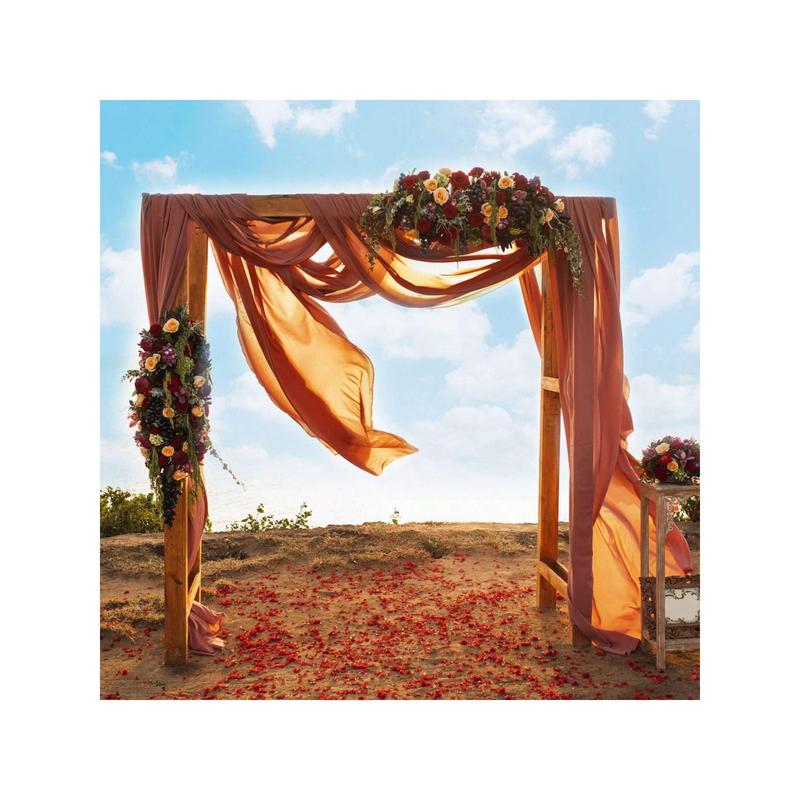 1pc Elegant Sheer Wedding Arch Background Curtain Indoor And Outdoor Decoration