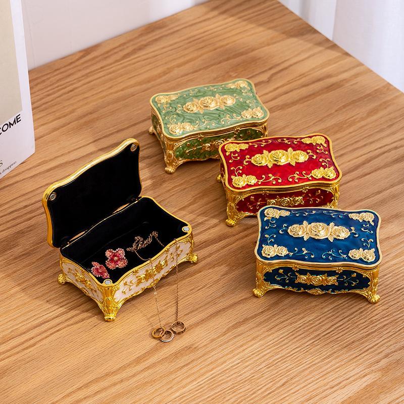 Exquisite Luxury Jewelry Box, 1 Count Mini Magnetic Jewelry Storage Case, Decorative Design Jewelry Organizer for Home Decor