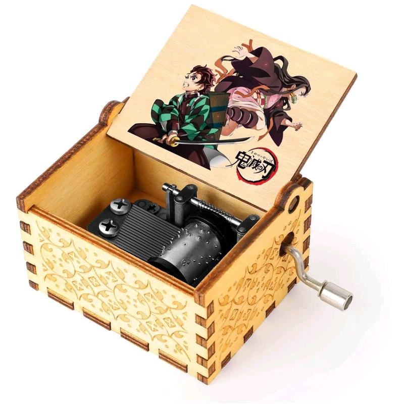 Anime Demon Slayer Wooden Music box ️Popular Gift Melody Hand Crank Ornaments