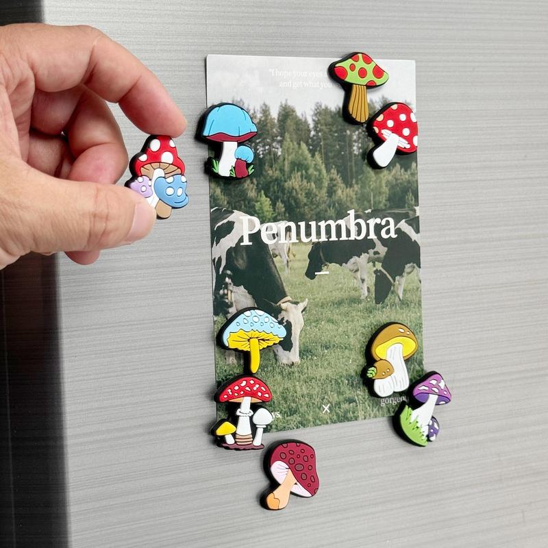 Mushroom Shaped Magnet, 19pcs set Cute Mushroom Fridge Magnet, Home Decor for Kitchen, Office, Dormitory, Refrigerator Decor