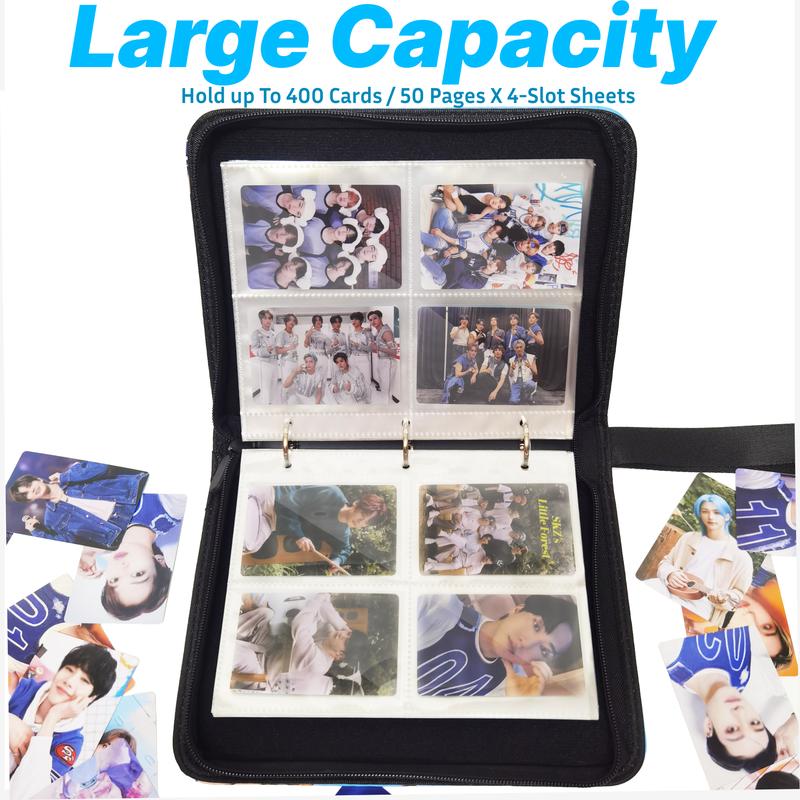 Kpop Stray Kids SKZ Photo Albums 400 Pockets, Cute Cartoon idol Photocard Binder, Christmas Gift for Boys & Girls Decor Organizer Cover