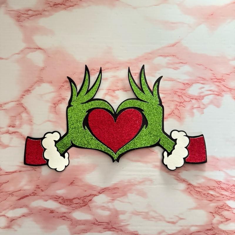 Grinch Glitter Bouquet Topper