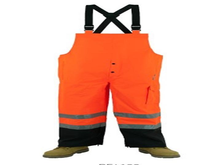 High visibility reflective water resistant BIB PANTS   HI-VIS RAINWEAR BIB PANTS With Elastic suspenders with release buckles