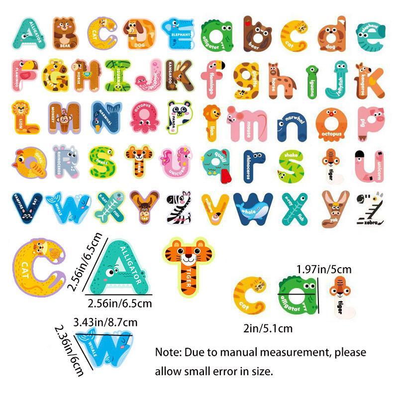 Animal Pattern Magnetic Letters, 26pcs set Cute Magnetic Alphabet Sticker, Creative Toy & Decoration for Home Kitchen Dormitory School