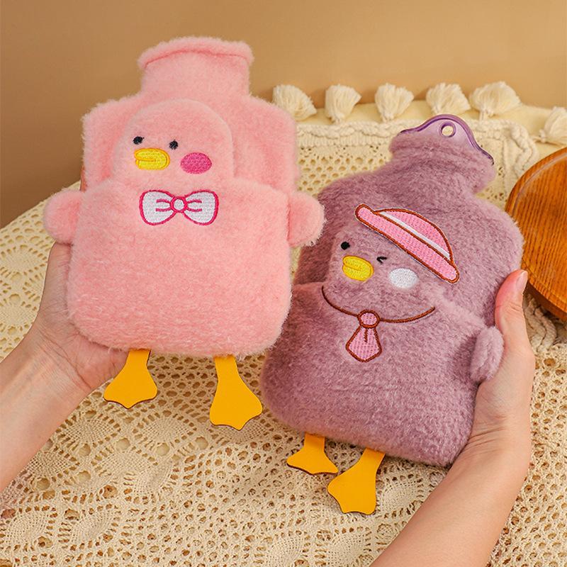 Cute Duck Design Hot Water Bottle, 1 Count Portable Plush Hot Water Bag, Hot Water Warmer Bag for Home Office School Dormitory