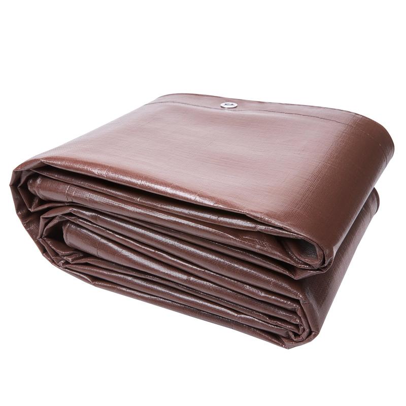 VEVOR Tarp 12x20 ft 16 Mil Thick, Waterproof Tear Proof Poly Plastic Tarps Cover, Multi-Purpose Outdoor Tarpaulin with Grommets & Reinforced Edges for Truck, RV, Boat, Camping (Brown)