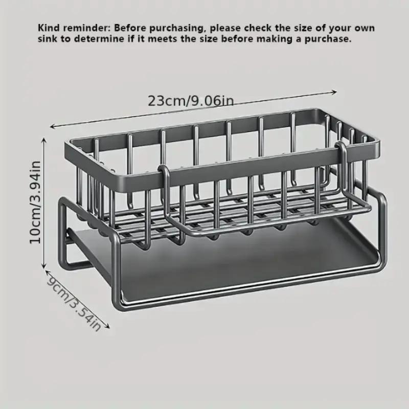 Kitchen Sink Drain Rack, 1 Count Multifunctional Kitchen Sink Storage Rack, Household Kitchen Accessories Storage Tool, Home Organizer