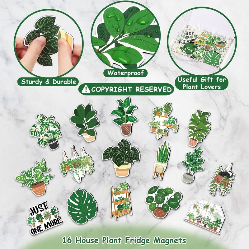 Plant refrigerator magnet with cute monstera leaves, kitchen refrigerator magnet, home kitchen decoration