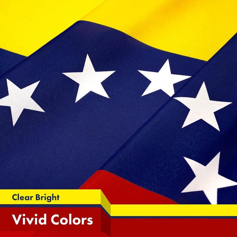 G128 Venezuela Venezuelan Flag | 3x5 feet | Printed 150D - Indoor Outdoor, Vibrant Colors, Brass Grommets, Quality Polyester, 8 Stars Venezuela Flag