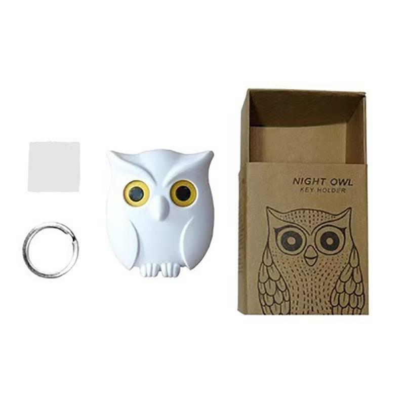 Magnetic Owl Design Key Hook, 3 Counts Cute Magnetic Key Holder, Punch Free Magnetic Wall Hook, Home Organizer for Kitchen Bathroom Office