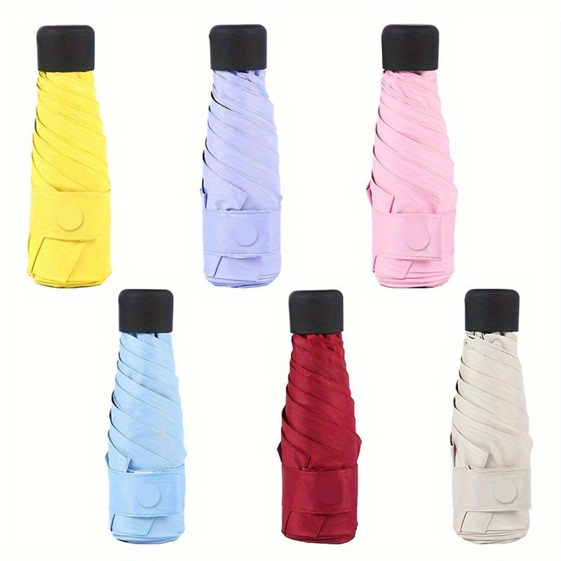 Portable Folding Umbrella, 1 Count Manual 6 Rib Mini Umbrella, Sun & Rain Dual-use Umbrella for Outdoor Camping Travel