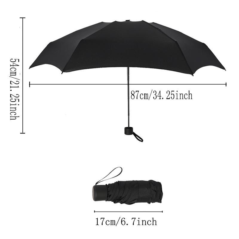 Portable Folding Umbrella, 1 Count Manual 6 Rib Mini Umbrella, Sun & Rain Dual-use Umbrella for Outdoor Camping Travel