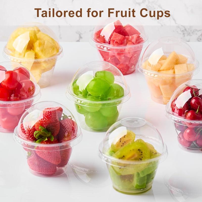 50 Pack 7 OZ Clear Plastic Cups with Dome Lids, Disposable Dessert Cups Parfait Cups Party Cups for Fruit, Ice Cream, Pudding, Yogurt, Mousse, Snack, Drink