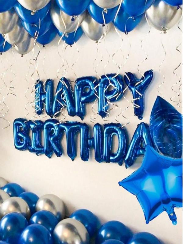 50-Piece Birthday Blue & Silver Star Balloon Set – Perfect for Birthday Parties, Back to School, and Family Celebrations