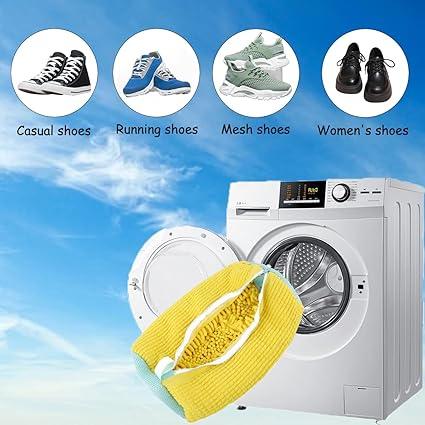 2 Pack Shoe Washing Bag for Washing Machine - Reusable Laundry Shoe Bag for Washer & Dryer, Fits All Shoe Types & Sizes, Yellow