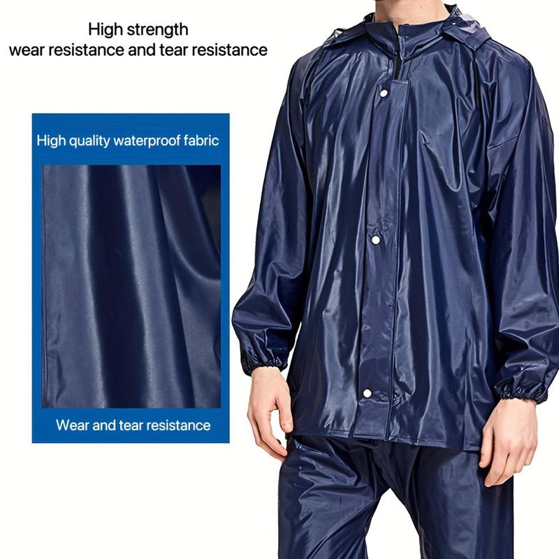 Raincoat & Pants Set, Windproof Waterproof Raincoat with Zipper, Outdoor Cycling Hiking Raincoat Set, High Stretch Thickened Split Raincoat Set for Adults