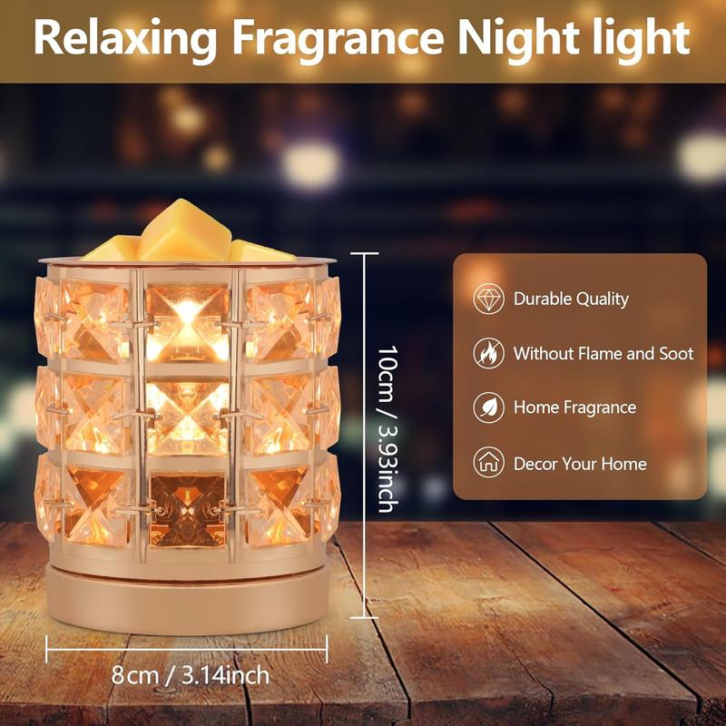 Crystal Wax Melt Warmer,Candle Wax Warmer for Scented Wax,2 in 1 Wax Melts Fragrance Warmer Wax Cubes Melter Birthday Gifts for Women Mom