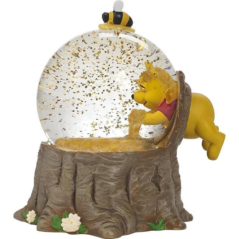 The Pooh Bear Musical Snow Globe, for The Love of Hunny - Resin Glass - Collectible Birthday Gift, Holiday Present