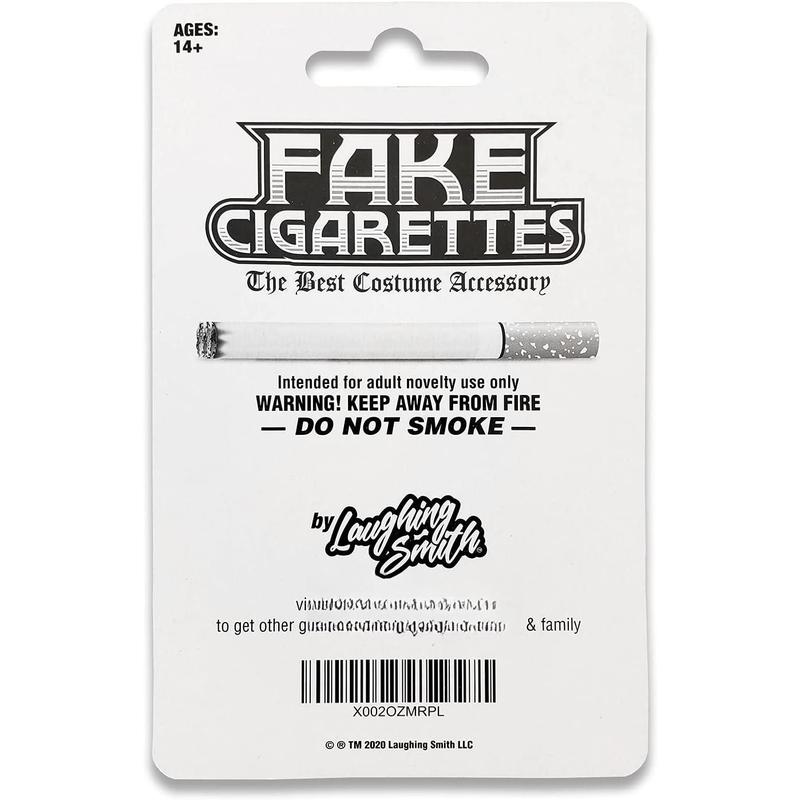 Fake Cigarettes (Pack of 6) - Realistic Movie, Stage & Costume Theatre Props - Harmless Fake Cigs for Dress Up, Halloween, Gangster or White Trash Party - Artificial No Puff Cig for Cigarette Holder