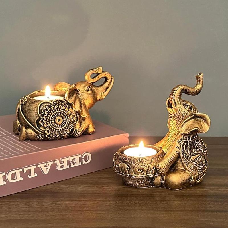 Elephant Design Candle Holder, 1 Count Vintage Animal Candle Holder, Desktop Decoration for Home Bedroom, Home Decor Supplies