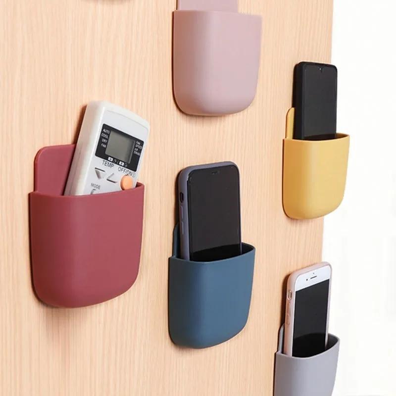 Wall Mounted Phone Storage Box, 1 Count Multi-purpose Punch Free Storage Box, Home Organizer for Living Room & Bedroom & Kitchen & Bathroom