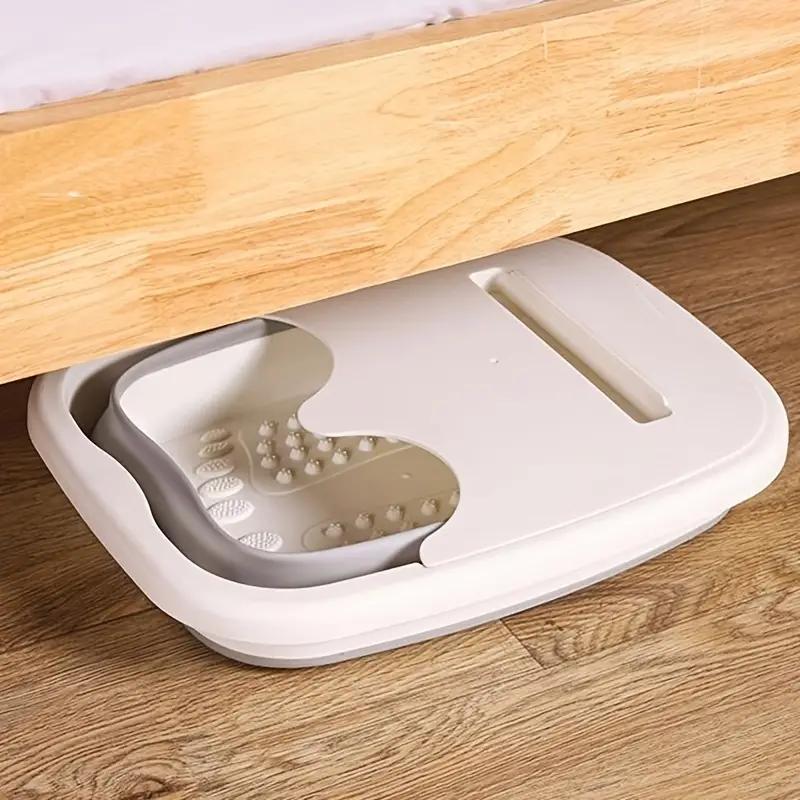 Collapsible Foot Bath Basin, Portable Foot Soaking Tub with Lid, Foot Soaking Bath Basin, Household Foot Spa Bucket for Home Bathroom Travel