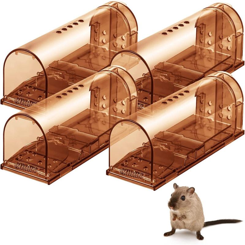 NEW 4Pcs Rodent Animal Mouse Humane Rat Live Trap Cage Mice Rat Bait Brown