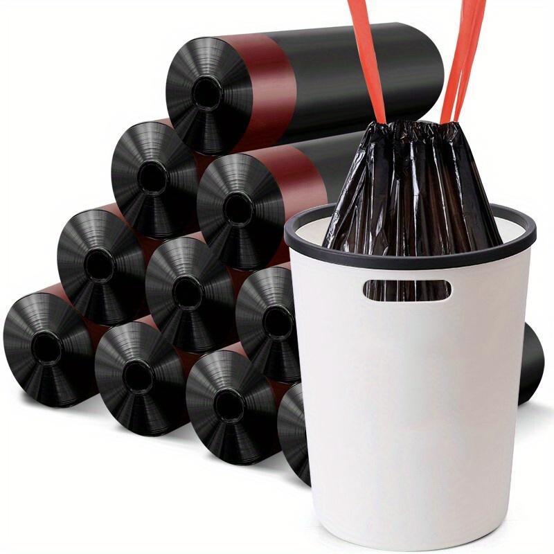 7500ml Bin Bag, 5rolls pack Drawstring Kitchen Garbage Bag, Portable Trash Bag For Home Office Dormitory, Kitchen Accessories