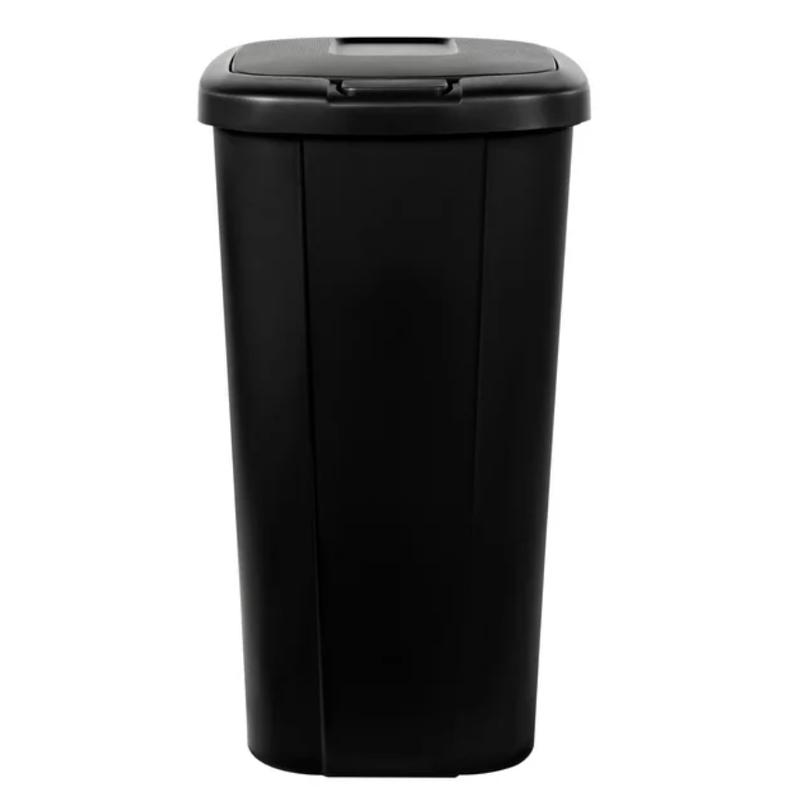 13.3 Gallon Trash Can, Plastic Touch Top Kitchen Trash Can, Black