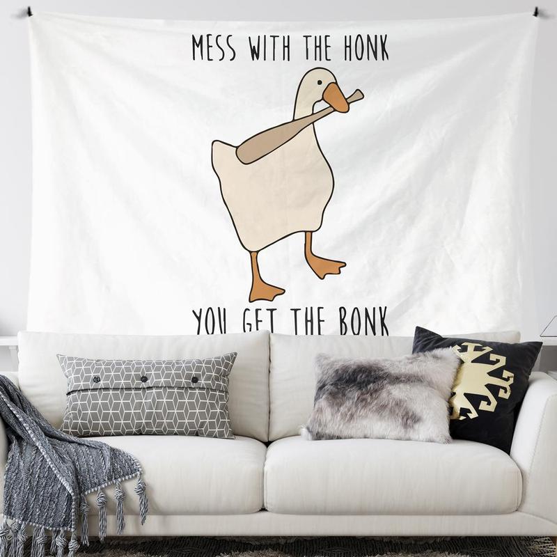 Cartoon Duck Pattern Tapestry, Cute Hanging Blanket, Wall Decor Background Cloth for Home Bedroom Living Room