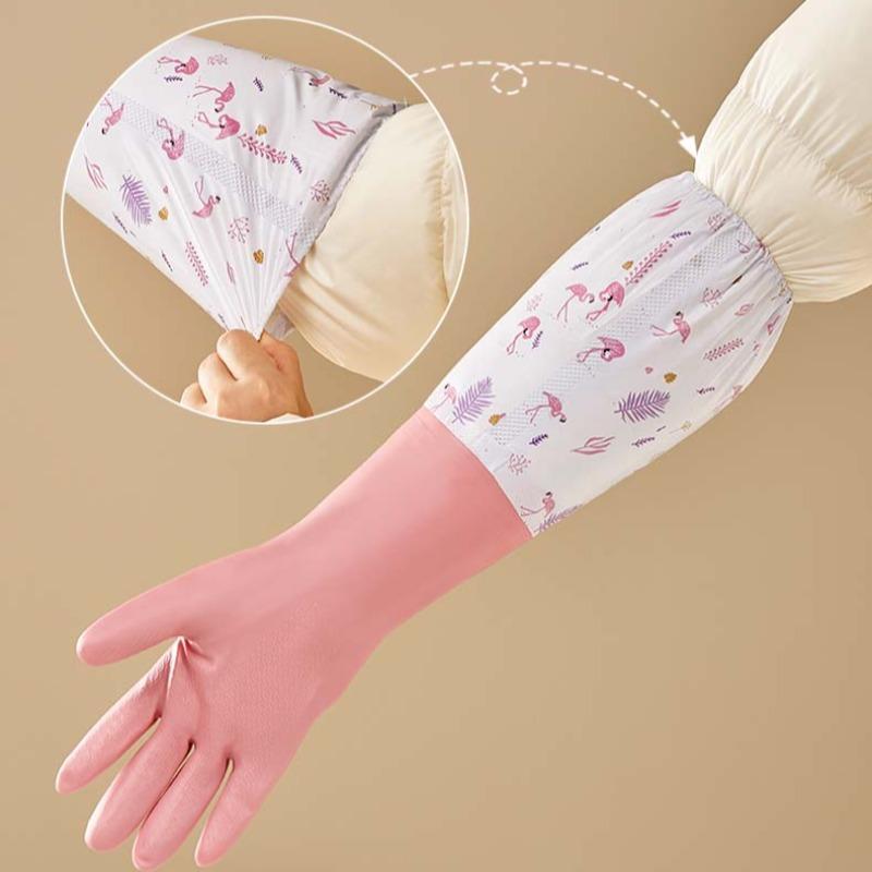 Reusable Cleaning Gloves, 1 Pair Long Dishwashing Cleaning Gloves, High Quality Materials, Non-slip Kitchen Gloves, Gardening Household Gloves