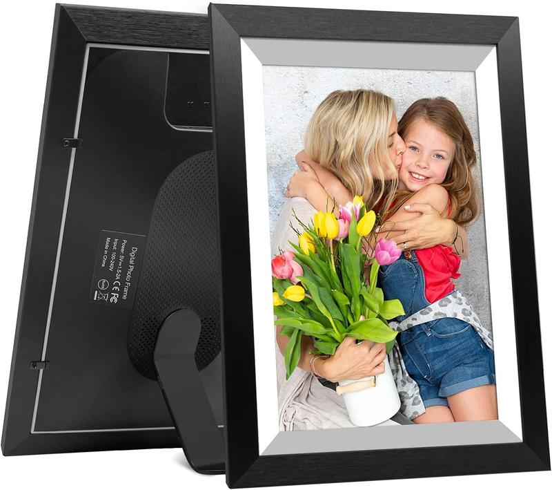 [Black Friday] Christmas Gift Wooden FRAMEO 10.1 Inch Smart WiFi Digital Photo Frame 32GB Memory 1280x800 IPS LCD Touch Screen, Auto-Rotate Portrait and Landscape, Share Moments Instantly via Frameo App from Anywhere