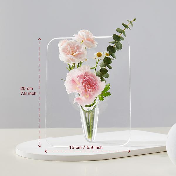 Christmas Frame Flower Vase - Clear Acrylic Vases for Flowers,  mother daughter ornate vase Modern Art Vases for Home Decor,  Vases for Desktops Bookshelf Bedroom Living Room Wedding House  Gifts Ornaments ceramic vas pansy  vase bow flower vase clay