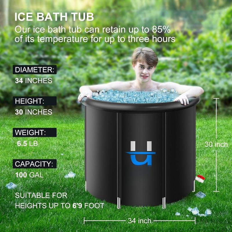 Ice Bath Tub for Athletes,  Cold Plunge Tub with Cover, Cold Tub for Cold Water  , Ice Baths at Home Outdoor -Workout , 34