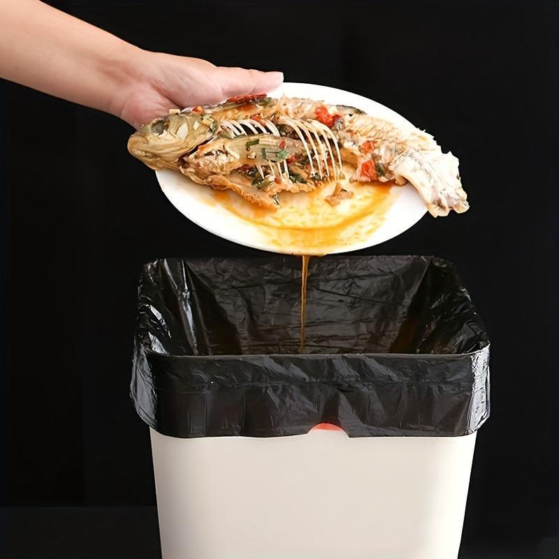 7500ml Bin Bag, 5rolls pack Drawstring Kitchen Garbage Bag, Portable Trash Bag For Home Office Dormitory, Kitchen Accessories