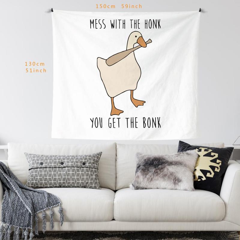 Cartoon Duck Pattern Tapestry, Cute Hanging Blanket, Wall Decor Background Cloth for Home Bedroom Living Room