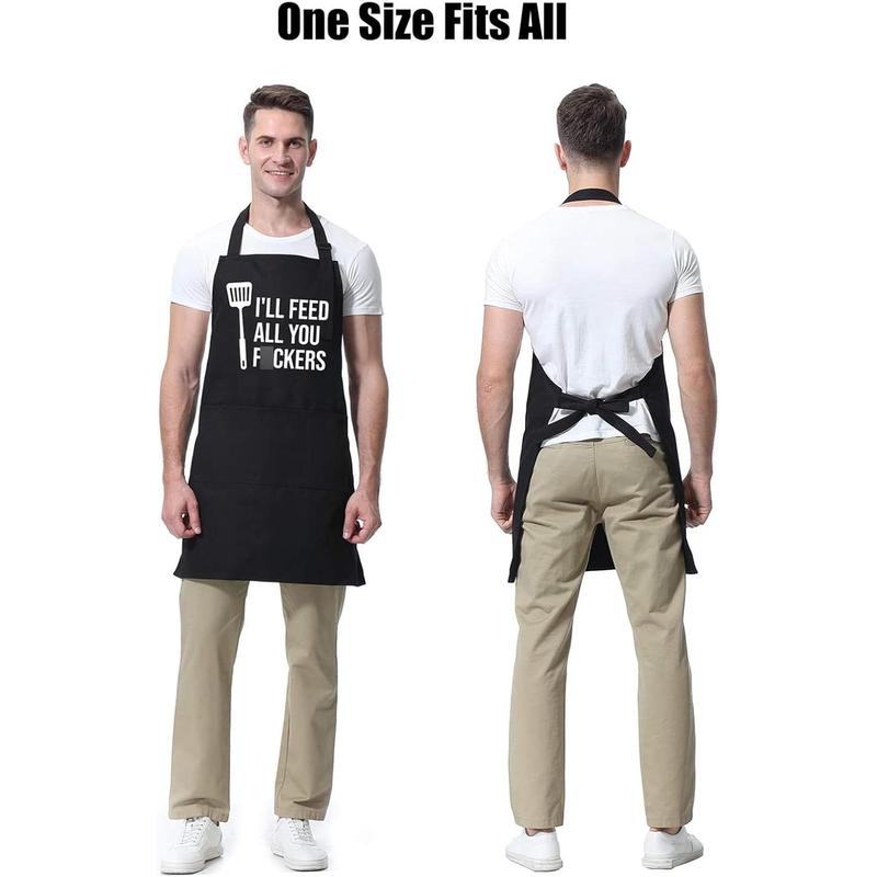 Funny Cooking Aprons for Men Women - Dad Gifts, Funny Gifts for Men Mom - Fathers Christmas, Birthday Gifts for Dad Step Dad Brother Boyfriend Husband - Cool BBQ Grilling Chef Apron for Men