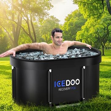 Upgrade XL 129 Gal Large Oval Ice Bath Tub for Athletes,Multiple Layered Portable Outdoor Cold Plunge Tub for Recovery,Cold Plunge for Family-Foldable Ice Baths for Home,Gyms,Indoor use