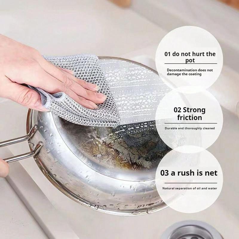 Kitchen Cleaning Cloth, 20pcs Multipurpose Mesh Dish Cloth, Household Cleaning Rag, Cleaning Supplies for Kitchen Bathroom