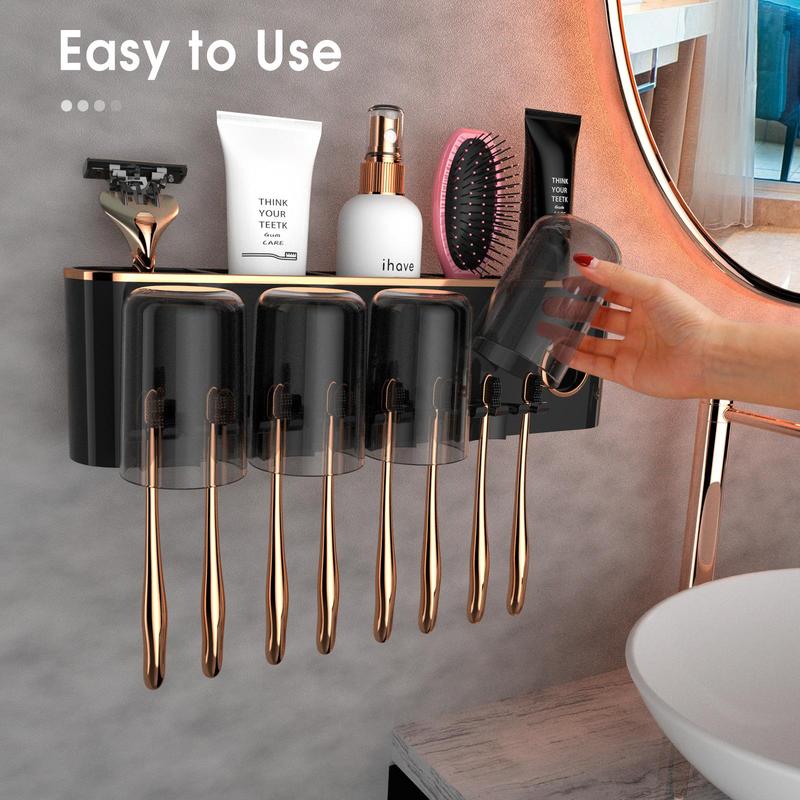 Wall Mounted Toothbrush Holder, Multifunctional Bathroom Storage Wall Hanger, Home Essentials Organizer, Toothbrush Toothpaste Storage Box, Bathroom Accessories, Summer Gift Ideas