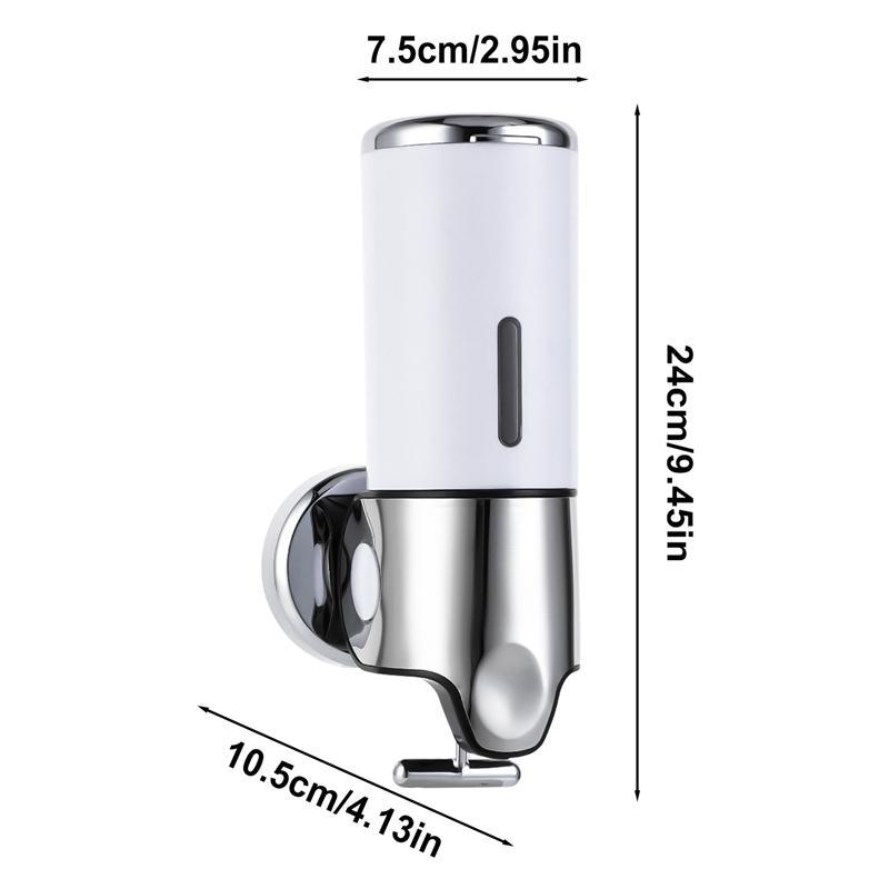 Wall Mounted Soap Dispenser, 1 Count Manual 500ml Soap Dispenser with Screw, Bathroom Liquid Storage Organizer Supplies