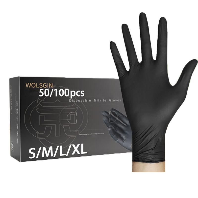 Disposable Gloves, 50 100pcs Nitrile Gloves, Household Cleaning Gloves for Kitchen, Tattoo Cleaning Gloves Disposable, Hair Dyeing, Beauty Salon, Fall Decor, Gift for Girlfriend